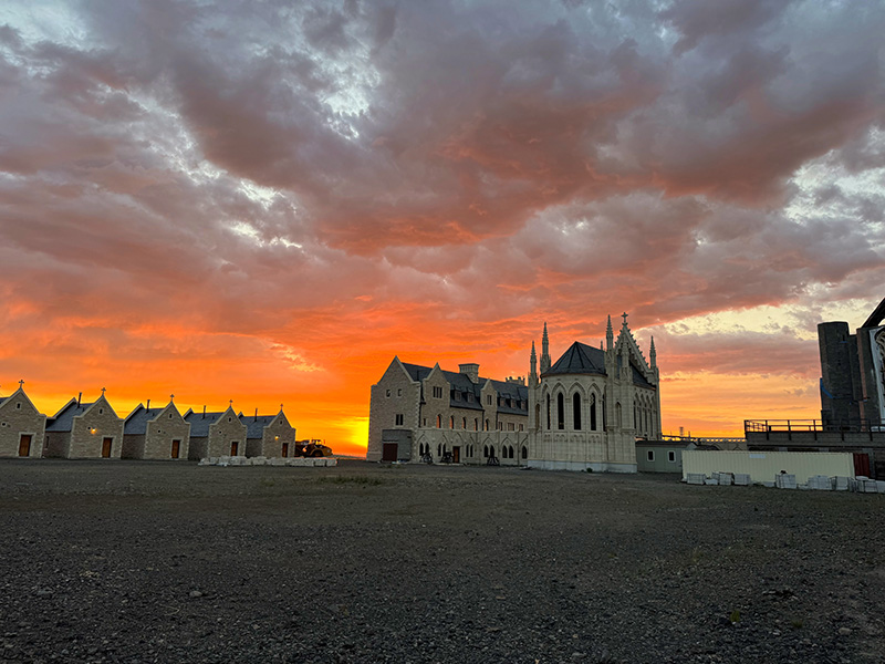 The monastery at sunset