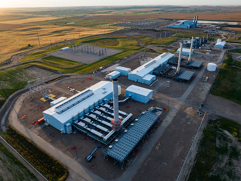 Aerial view of the reciprocating internal combustion engines at Pioneer Generation Station.