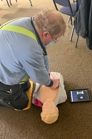 man giving CPR