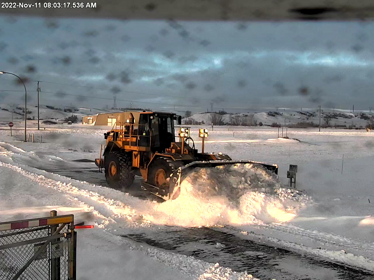 dozer moving snow