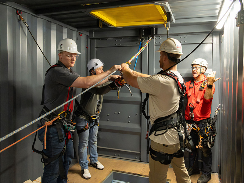 Basin Electric employees at Leland Olds Station participated in rope rescue training.