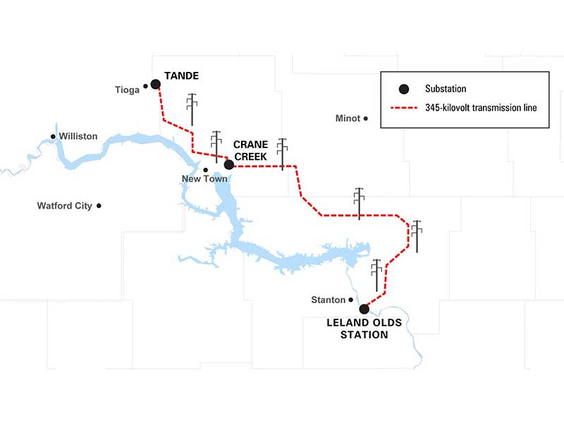 Map of LOS-to-Tande transmission project