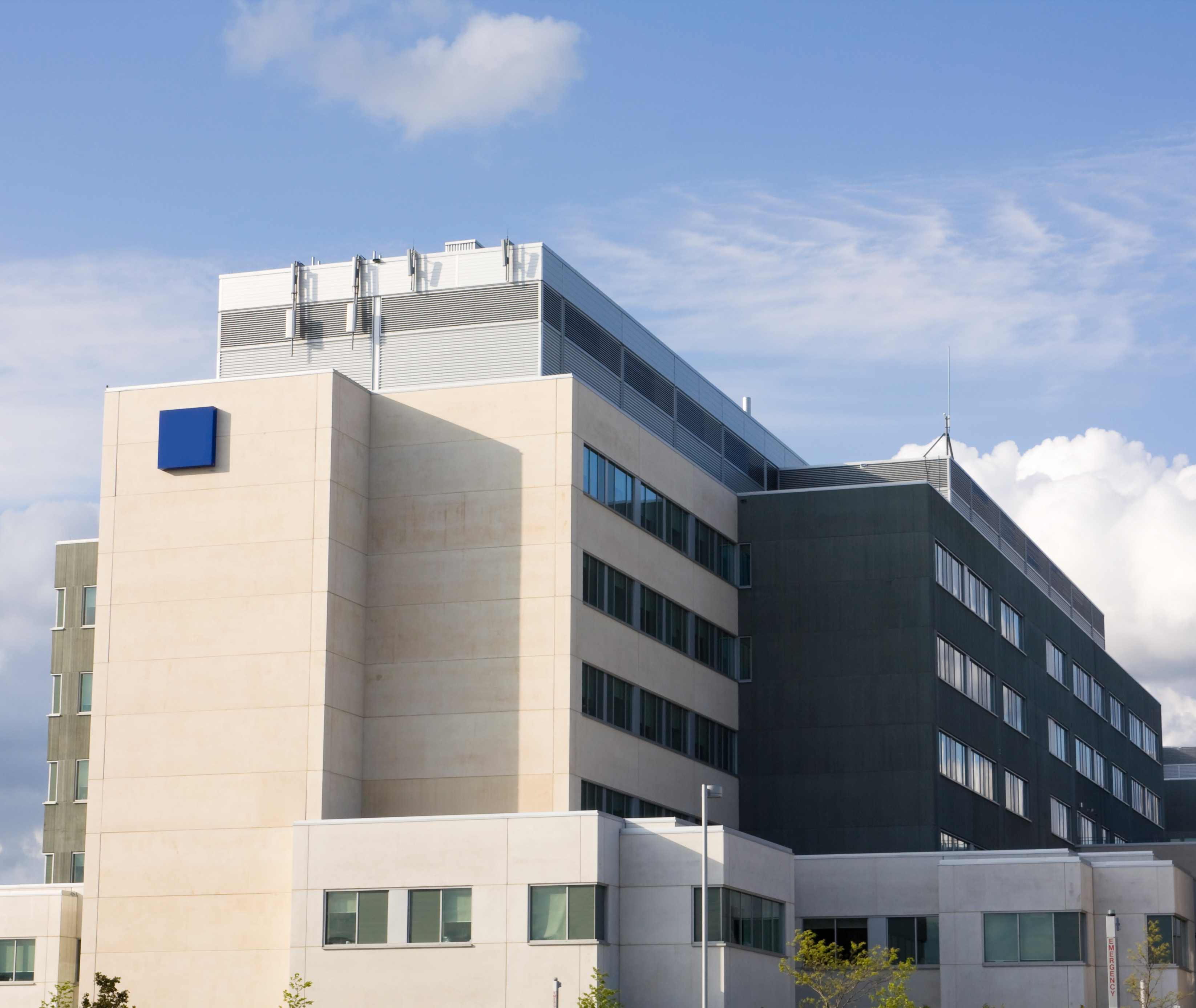 Large building and blue sky