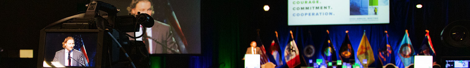 stage at Annual Meeting