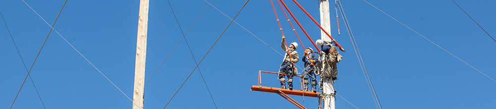 Lineman working on power line