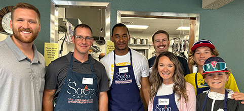 Employees at booth