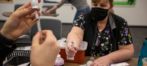 Woman in clinic