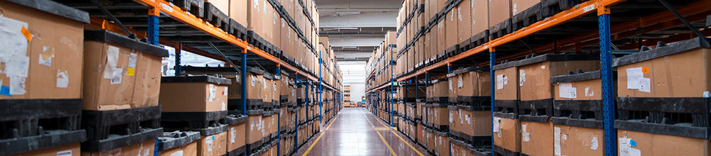 shelves with boxes