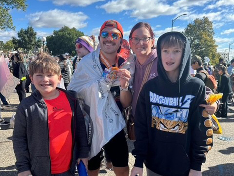 Eric Carufel and his family at a race
