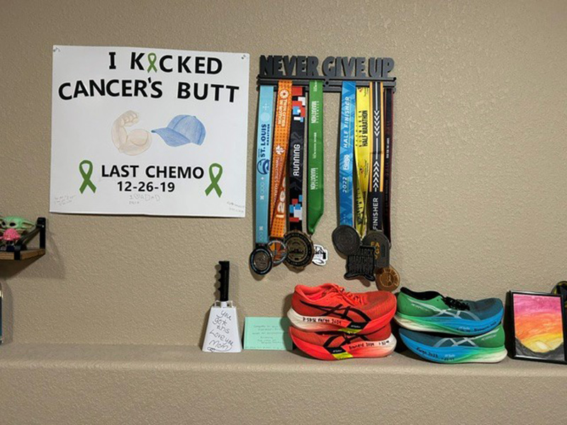 A sign of Eric's showing that he is done with chemotherapy