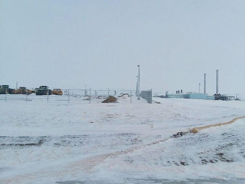 Laydown yard at Pioneer Generation Station Phase IV construction site