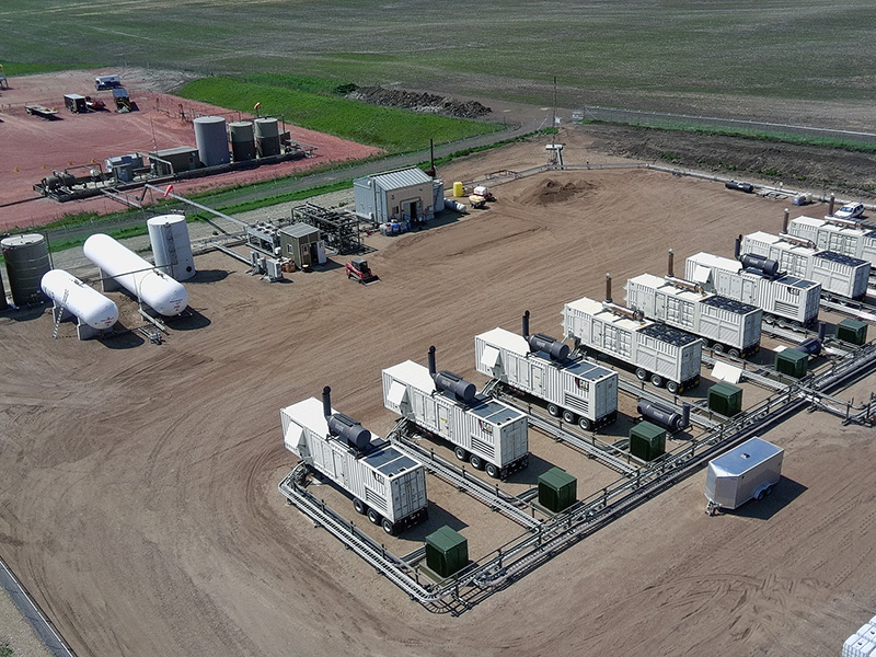 A birds-eye view of one of the 10 MW gas collection sites and generators