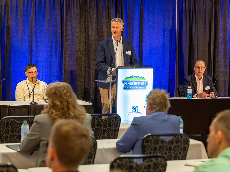 Jeremy Severson addresses attendees at the 2026 Summer Member Managers Conference.